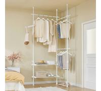 SoBuy Freestanding Coat Rack - Adjustable Telescopic Clothes Rail in White SoBuy White