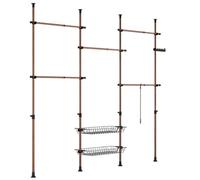 Sobuy Freestanding Coat Rack With 2 Shelves Brown 62X75X200Cm Functional Kls04-Ii-Br