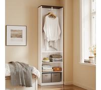 Sobuy Freestanding Open Wardrobe With 3 Shelves 21.7X9.8X73.6 Inch Ksb02-W - White