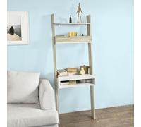 Sobuy Frg111-Nw, Wall Shelf Bookcase Wall Storage Computer Desk Workstation,wood Effect,w65Xd45Xh176.4