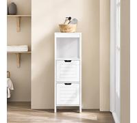 Sobuy Frg127-W, Bathroom Cabinet Storage Cabinet With 1 Shelf And 2 Drawers,white,w30Xd30Xh90