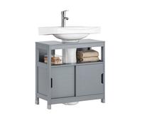 Sobuy Frg128-Ii-Sg,under Sink Storage Cabinet For Pedestal Sink Grey Bathroom Furniture,grey,w60Xd30Xh60