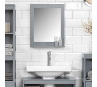 SoBuy® FRG129-SG, Wall Mounted Bathroom Mirror with Storage Shelf, Bathroom Wall Mirror