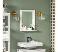 Sobuy Frg129-W, Bathroom Mirror Wall Mounted Shelf For Sink, Toilet Or Bedroom White