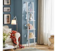 Sobuy Frg15-W, Modern 4 Tiers Ladder Shelf Wall Shelf Stand Shelf,white,w33Xd23Xh180