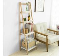 Sobuy Frg162-N, 4 Tiers Foldable Ladder Shelf Bookcase, Storage Display Shelving Unit, Wood Veneer,w41.5Xd34.5Xh140