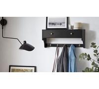 Sobuy Frg178-Sch, Wall Coat Rack Wall Shelf Wall Cabinet Wall Storage Unit, Black,w60Xd14.5Xh27