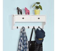 Sobuy Frg178-W, Wall Coat Rack Wall Display Storage Unit,white,w60Xd14.5Xh26.7