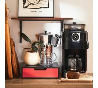 Sobuy Frg179-R, Coffee Pod Storage Drawer Coffee Capsule Holder Stand Box Teabags Storage Box, Red,red,w31Xd30Xh9