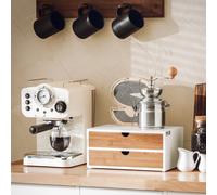 Sobuy Frg180-Nw, Coffee Machine Stand & Coffee Pod Capsule Teabags Box Holder Organizer,wood Effect,w30Xd20Xh14