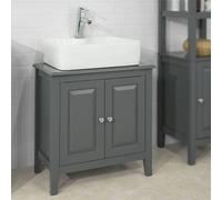 Sobuy Frg202-Dg, Grey Under Sink Bathroom Storage Cabinet With Doors, Grey,w60Xd30Xh62