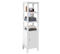 SoBuy FRG205-W, Floor Standing Tall Bathroom Storage Cabinet with 3 Shelves and 1 Cabinet, White