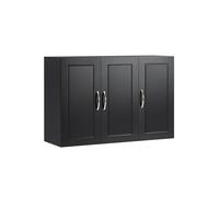 SoBuy FRG231-L-SCH, Bathroom Wall Cabinet Mounted Storage Unit with Adjustable Shelf and 3 Doors Small Slim Bathroom Cupboard for Towel & Toiletries B