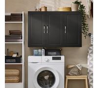 Sobuy Frg231-L-Sch,wall Cabinet 3 Door Storage Unit For Kitchen Bathroom Black,w90Xd30Xh60