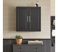 Sobuy Frg231-Sch, Double Doors Home Kitchen Bathroom Wall Cabinet Wall Storage Cabinet Unit, Black,w60Xd30Xh60