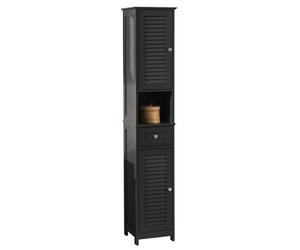 Sobuy Frg236-Dg,freestanding Bathroom Storage Cabinet With 2 Doors Drawer And Open Shelf Narrow Furniture For Toilet,grey