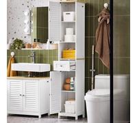 SoBuy FRG236-WN, Bathroom Tall Cabinet Bathroom Storage Cabinet with 2 Shutter Doors, White