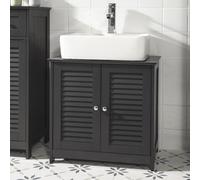Under Sink Cupboard Bathroom Cabinet - Dark Grey / 1 / 58cm
