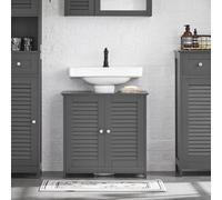 Sobuy Frg237-Ii-Dg, Under Sink Bathroom Cabinet With Adjustable Shelves, Mdf Bathroom Storage Unit,grey,w60Xd35Xh58