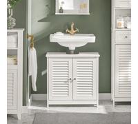 Sobuy Frg237-W, Under Sink Cabinet Vanity Unit Bathroom Cabinet With 2 Shutter Doors,white,w60Xd35Xh58