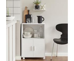 Sobuy Frg241-W, Kitchen Wheeled Storage Trolley, Kitchen Storage Cabinet Cupboard Unit,w55Xd38Xh84