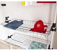 SoBuy Set of 2 Metal Storage Baskets for Telescopic Wardrobe System