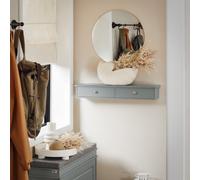 Sobuy Frg43-Hg, Wall Shelf Floating Shelf Wall Storage Unit With 2 Drawers,grey,w64 X D15 X H10Cm