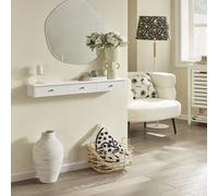 Sobuy Frg43-L-W, Floating Shelf With 3 Drawers - Modern Wall Mounted Shelf For Bedroom, Hallway & Living Room, White
