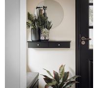 Sobuy Frg43-Sch, Wall Mounted Display Storage Shelf Unit With 2 Drawers, Black,w64 X D15 X H10Cm