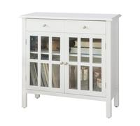SoBuy FSB23-W, White Sideboard Storage Cabinet Cupboard 2 Drawers 2 Doors, White