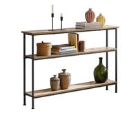 SoBuy FSB49-PZ, Console Table Narrow Side Table Slim Console Table - 3 Tier Display Storage for Entryway, Living Room, Hallway - Modern Rustic Tab