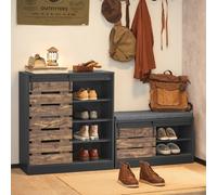 Sobuy Fsb65-Hg, Storage Cabinet Sideboard With Sliding Door, Hallway Shoe Cabinet, Grey,w80Xd35Xh89