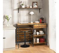 Sobuy Fsb71-Pf, Kitchen Island On Wheels With Worktop Kitchen Trolley Cabinet With Drawer And Shelves, Butchers Block Trolley