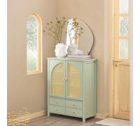 Sobuy Fsb72-Gr, Sideboard Storage Cabinet Hallway Cupboard With 4 Drawers & 2 Doors & Green Oak Effect