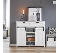 Sobuy Fsb74-W, Storage Cabinet Cupboard Sideboard With 2 Sliding Doors And 2 Drawers,white,w104Xd35Xh93