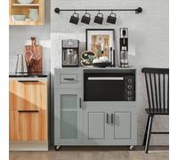 Sobuy Sideboard Kitchen Cabinet Microwave Storage Trolley Grey