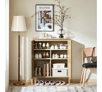 Sobuy Fsb96-G, Hallway Shoe Cabinet Kitchen Dining Room Sideboard Storage Cabinet, Gold And Natural