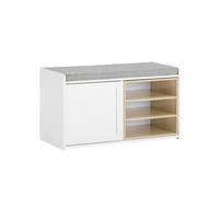 Sobuy Fsr109-Nw, Hallway Shoe Bench Cabinet Shoe Rack With Removable Seat Cushion, White