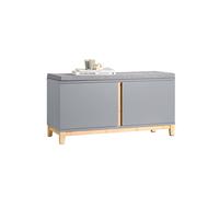 SoBuy FSR117-HG, Hallway Storage Bench Shoe Bench Shoe Rack Shoe Cabinet with 2 Doors and Seat Cushion, Grey
