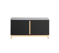 SoBuy Storage Bench 2-Door Seat Black 90cm