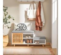 SoBuy Shoe Bench Storage White 101x35x46cm