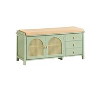 Sobuy Shoe Bench With 2 Doors Green 100X34X46Cm Functional Fsr129-Gr