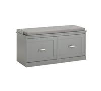 SoBuy Shoe Bench Shoe Rack with 2 Doors and Seat Cushion,FSR131-HG Grey