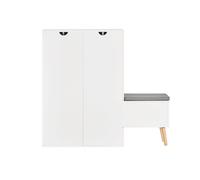 Sobuy Fsr134-W, Shoe Cabinet Shoe Rack Cupboard Organizer With Storage Bench,white,w124Xd24Xh114.5