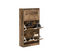 SoBuy FSR137-L-F, 3 Drawers Shoe Cabinet Storage Cupboard Organizer Unit, Brown