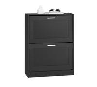SoBuy FSR137-SCH, 2 Flip-drawers Shoe Cabinet Shoe Rack Shoe Storage Cupboard Organizer, Black