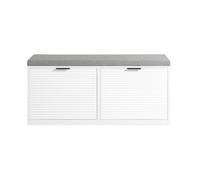 Sobuy Shoe Bench With 2 Doors White 105X35X48Cm Modern Fsr147-W