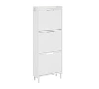 SoBuy FSR151-H-E-W White Shoe Cabinet with Flip-Down Doors