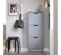 SoBuy 3 Flip-drawers Shoe Cabinet Shoe Rack,H129cm Grey,FSR151-H-HG
