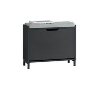 SoBuy FSR151-K-SCH, Hallway Shoe Bench Shoe Rack Shoe Cabinet with Seat Cushion and Flip-drawer, Black
